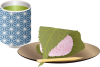 桜餅とお茶
