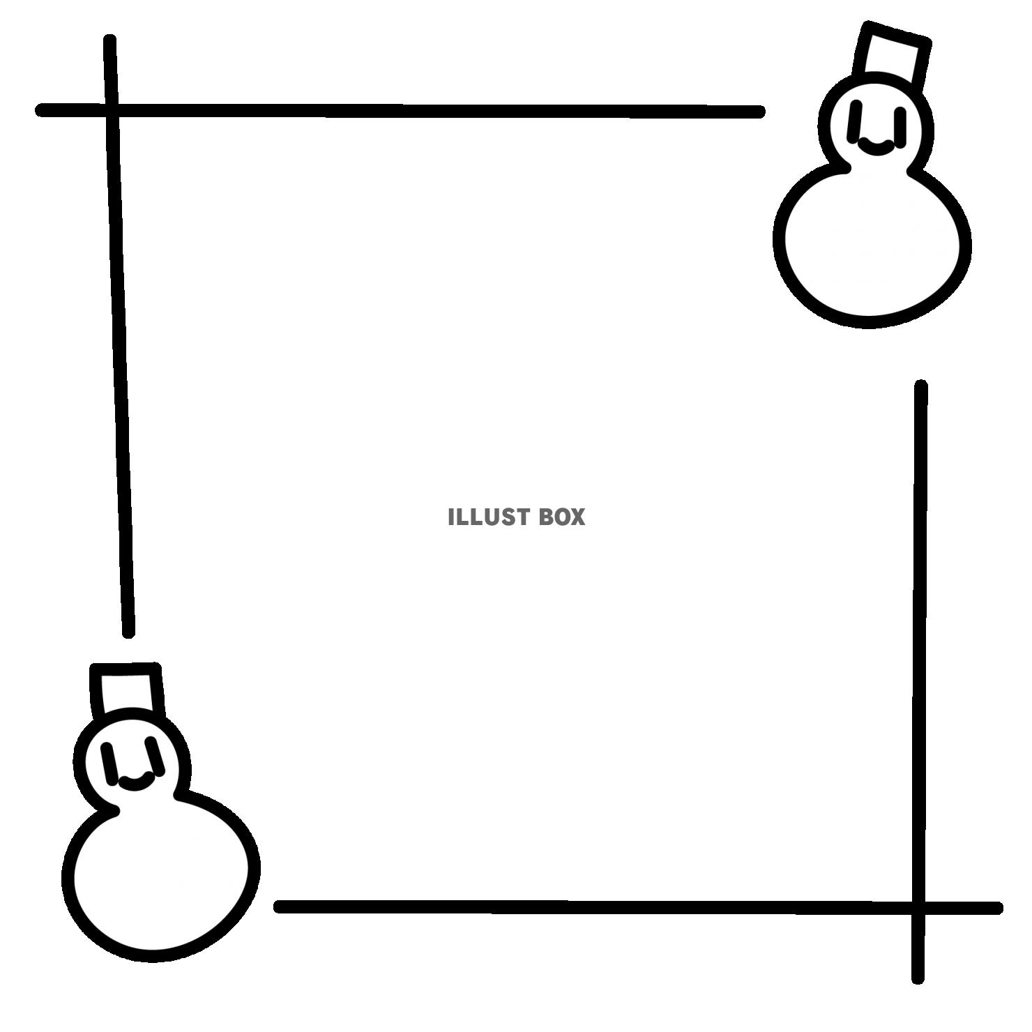 10_枠_正方形・雪だるま
