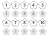 シンプルな桜の数字セット　白黒