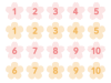 かわいい桜の数字セット（ピンク／オレンジ）