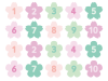 おしゃれな桜の数字セット（カラフル）