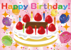 ５背景（誕生日カード・ケーキ、風船、キラキラ・ピンク）