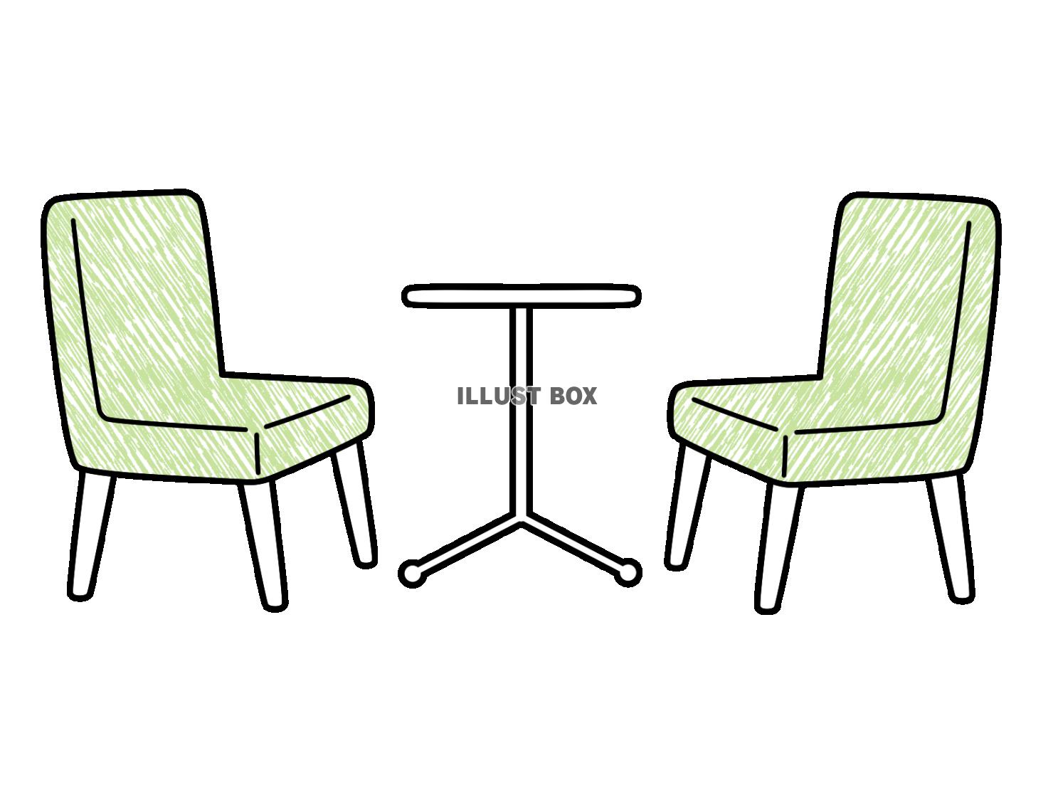 無料イラスト カフェテーブルと椅子