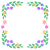 正方形フレーム_葉と花