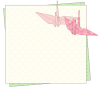 2羽の折鶴と折紙のフレーム(ピンク・クリーム色)　桜・麻の葉模様　和風イラスト　透過PNG