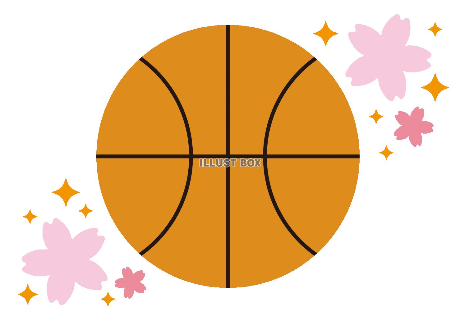 1_イラスト_バスケットボール・桜