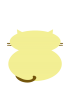 透過PNG・猫だるま　裏のイラスト・黄色