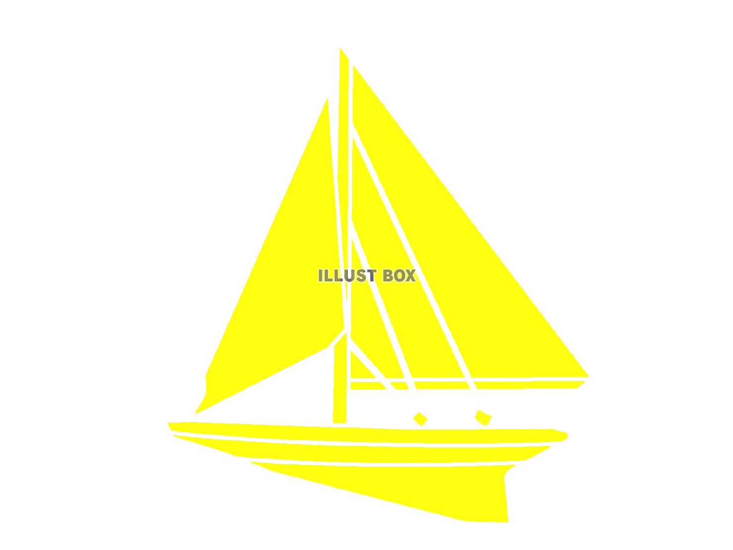 黄色のヨットのシルエットアイコン