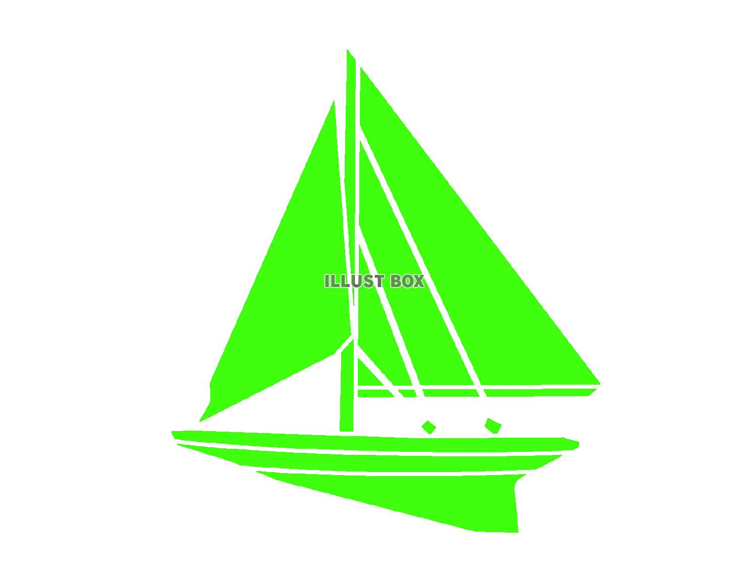 緑色のヨットのシルエットアイコン