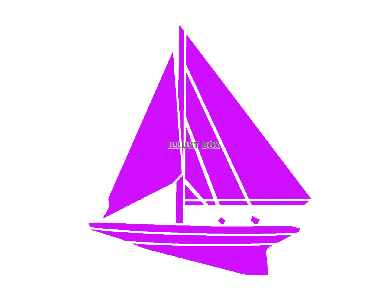 紫色のヨットのシルエットアイコン