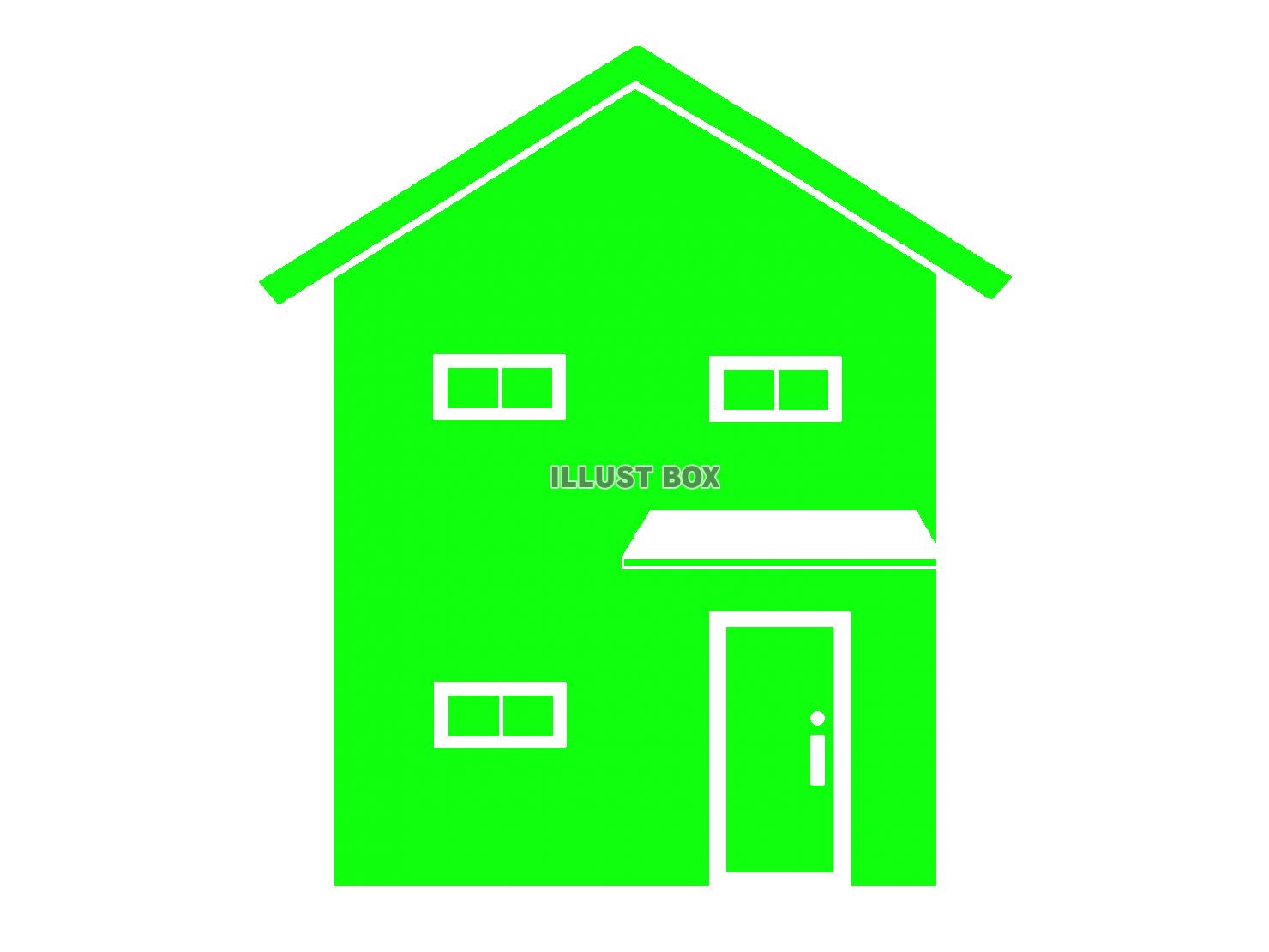 緑色の家のシルエットアイコン
