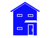 青色の家のシルエットアイコン
