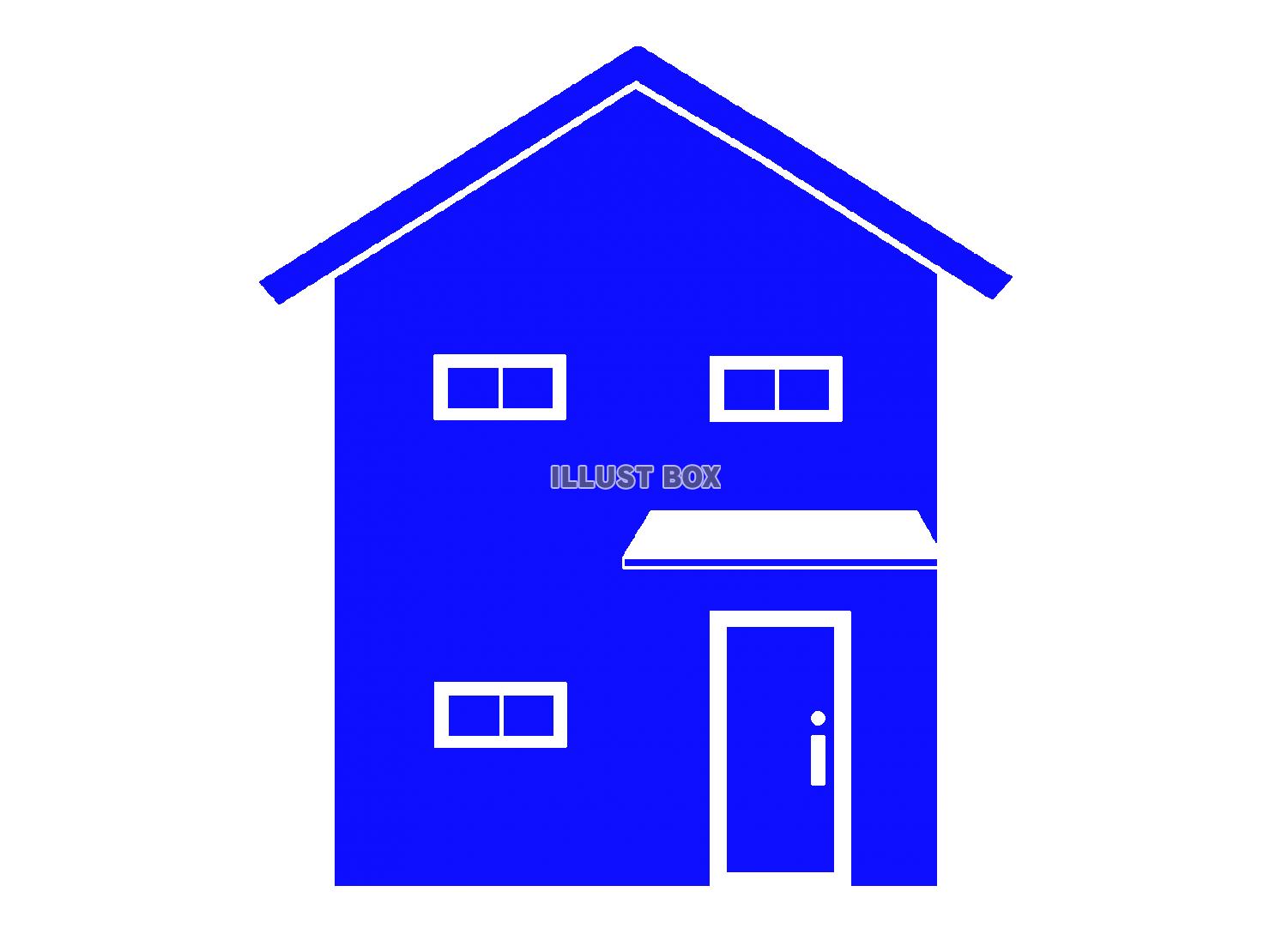 青色の家のシルエットアイコン