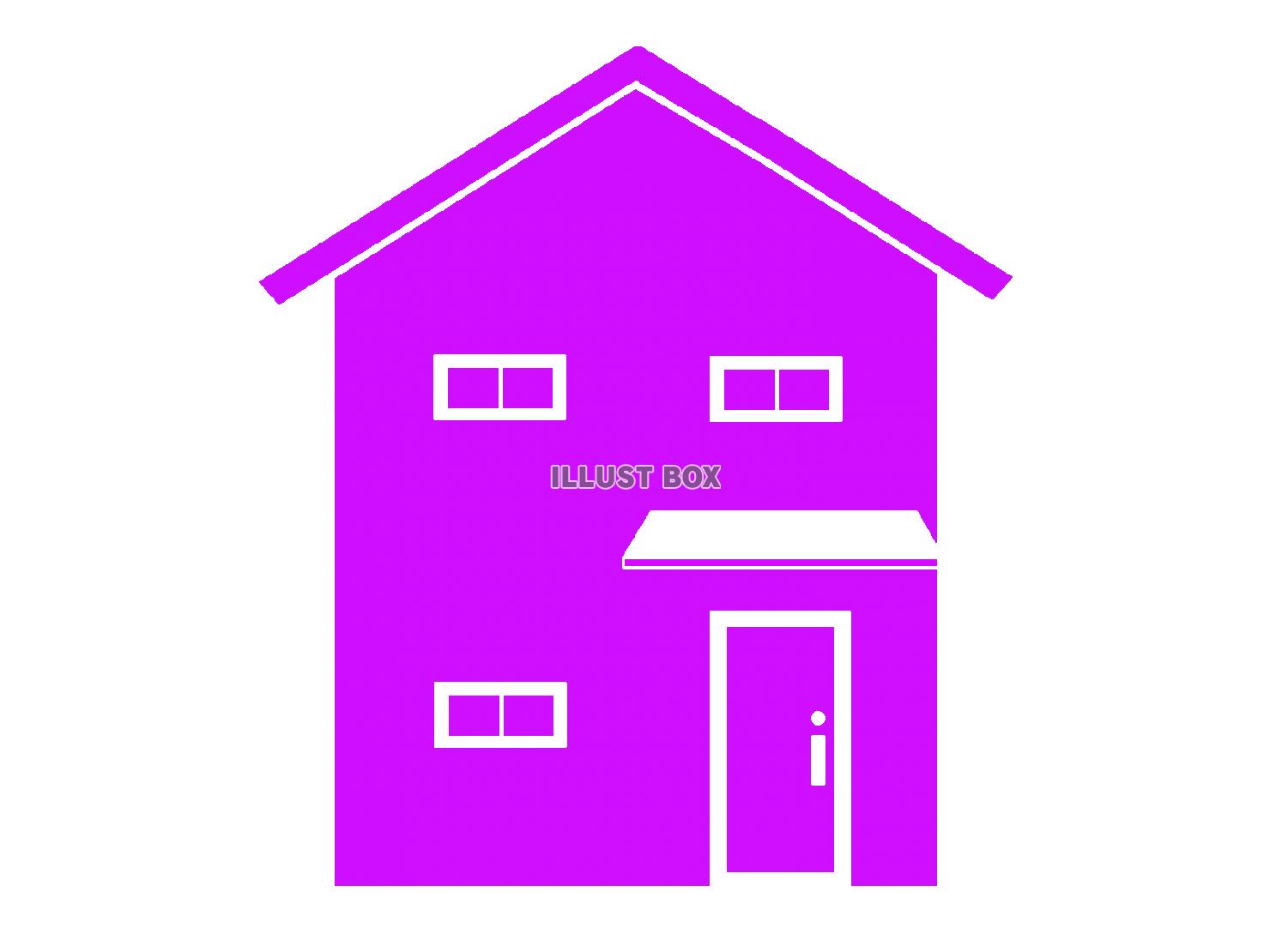無料イラスト 紫色の家のシルエットアイコン
