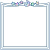 三日月と星模様フレームシンプル飾り枠背景イラスト