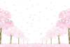 水彩風桜並木フレーム2（透過PNG）