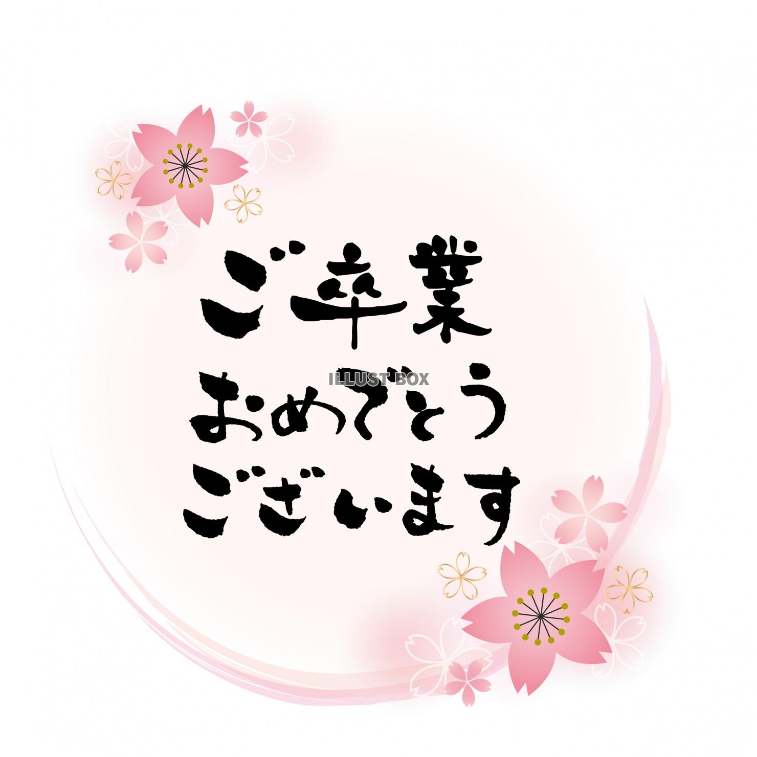 筆文字　ご卒業おめでとうございます　桜フレーム