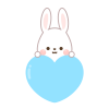 ウサギ・ハート（水色）