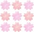 水彩風の淡い桜の花のセットイラスト