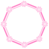 八角形の二重枠フレーム：ピンク