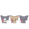 母の日に！可愛い猫の絵本風の様なシンプルイラスト（透過PNG）