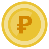 金色のロシアルーブルのコインのイメージ
