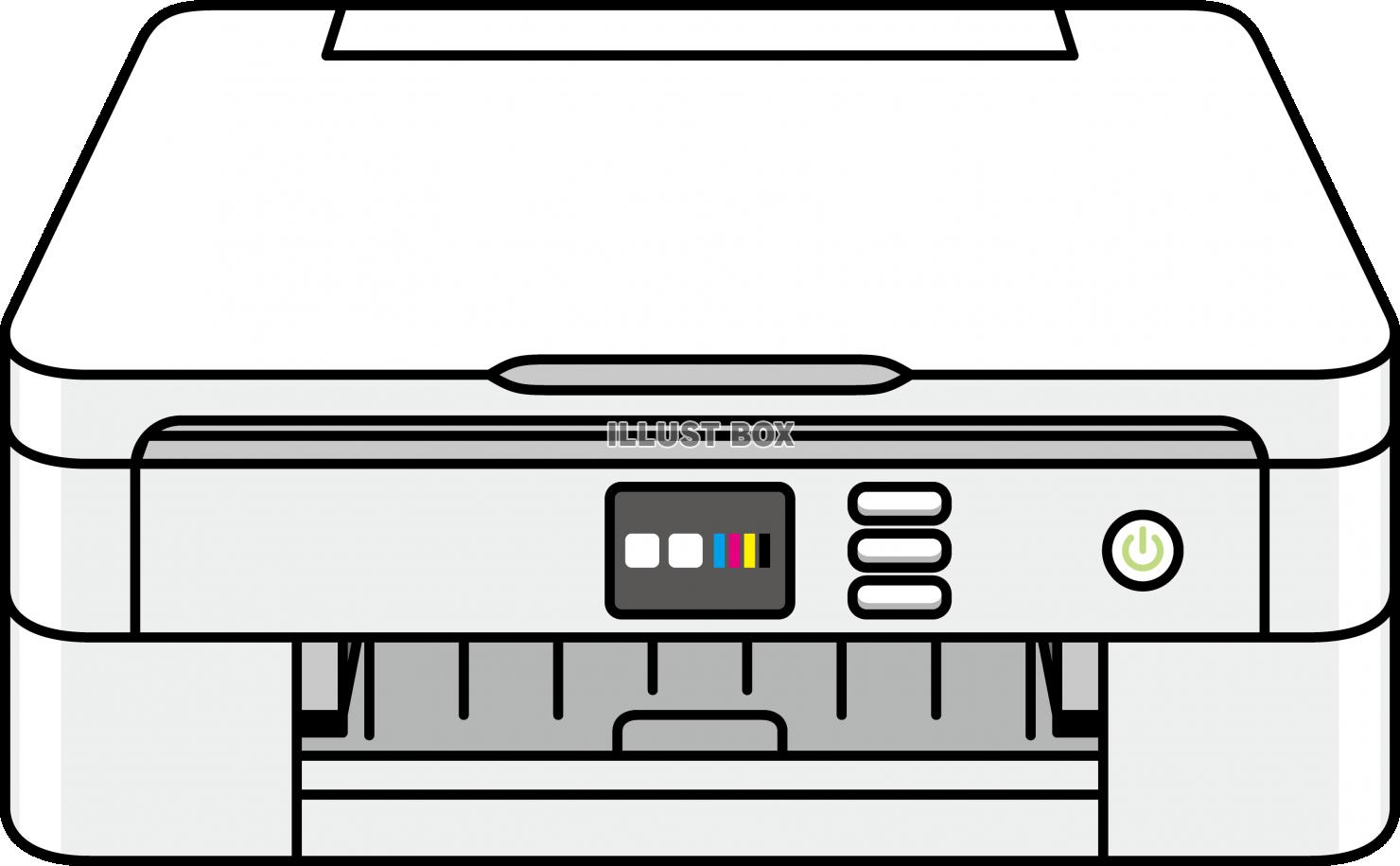 無料イラスト シンプルな線画のプリンター 複合機