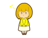 黄色モチーフのとぼける女子