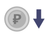 ロシアルーブル安、下落の矢印