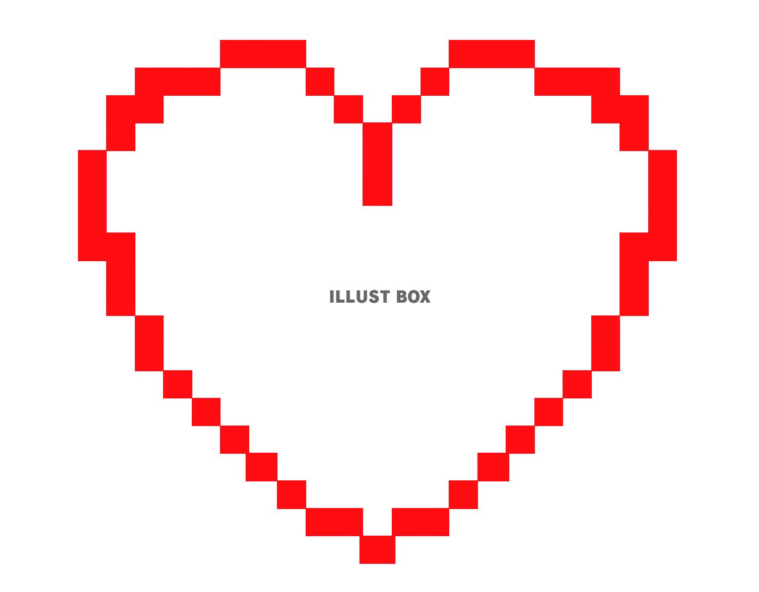 ドット絵のハートの輪っか(赤)