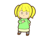 横ピースしてるツインテール女子