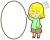慌てる女の子と吹き出し