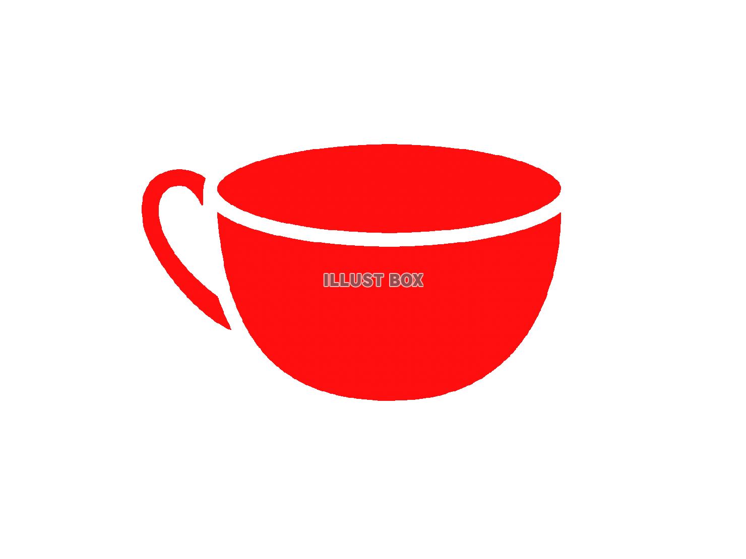赤色のカップのシルエットアイコン