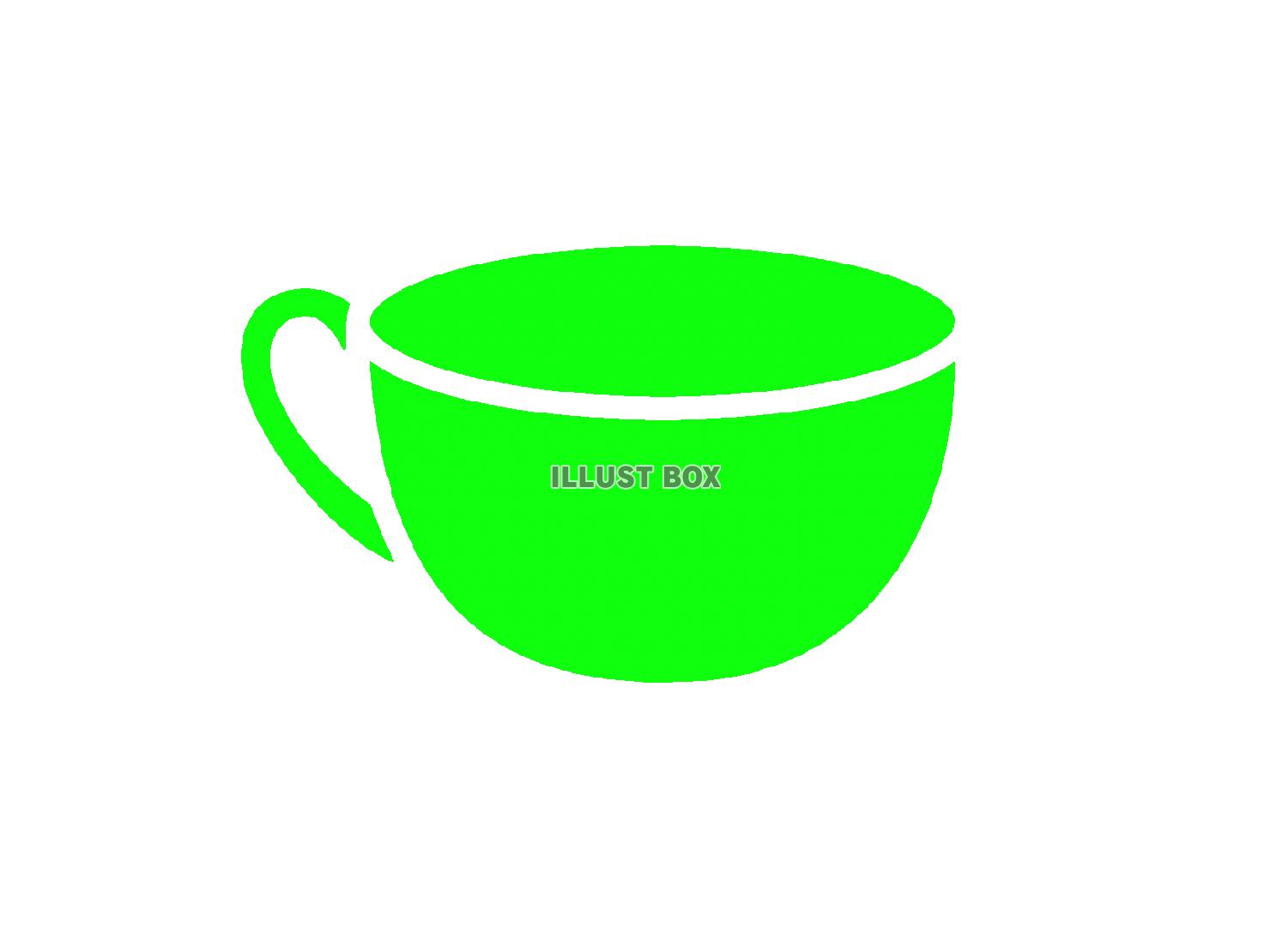 緑色のカップのシルエットアイコン