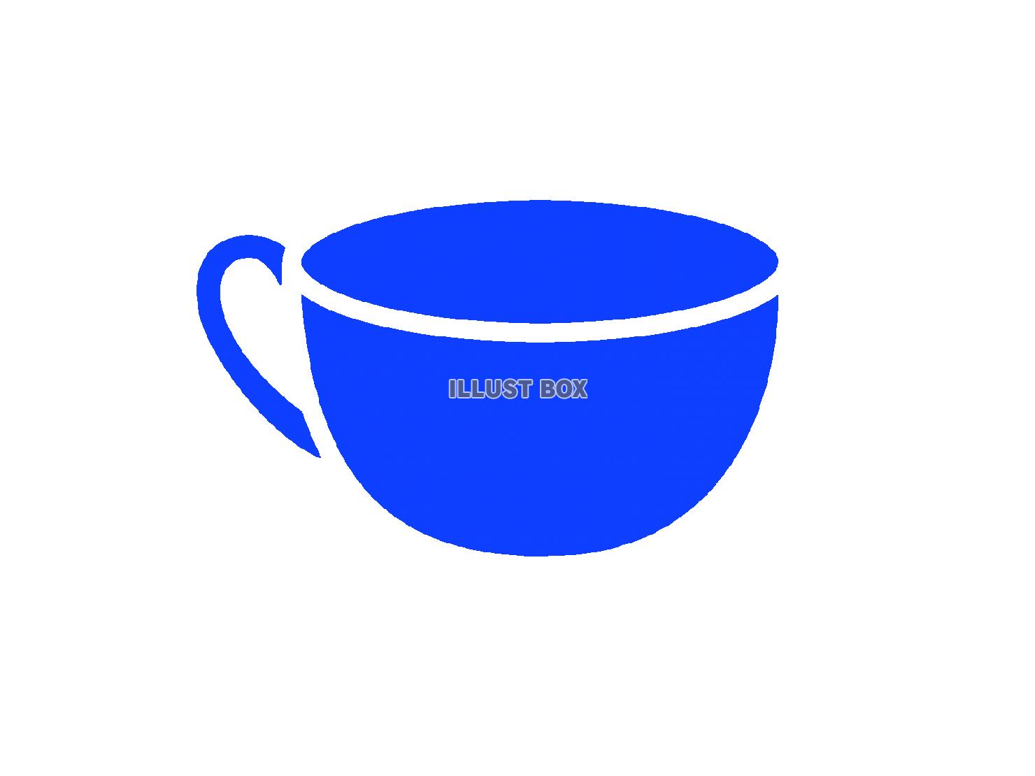 青色のカップのシルエットアイコン