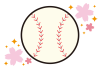 1_イラスト_野球ボール・桜