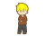 あごをおさえる男子のシンプルなイラスト。