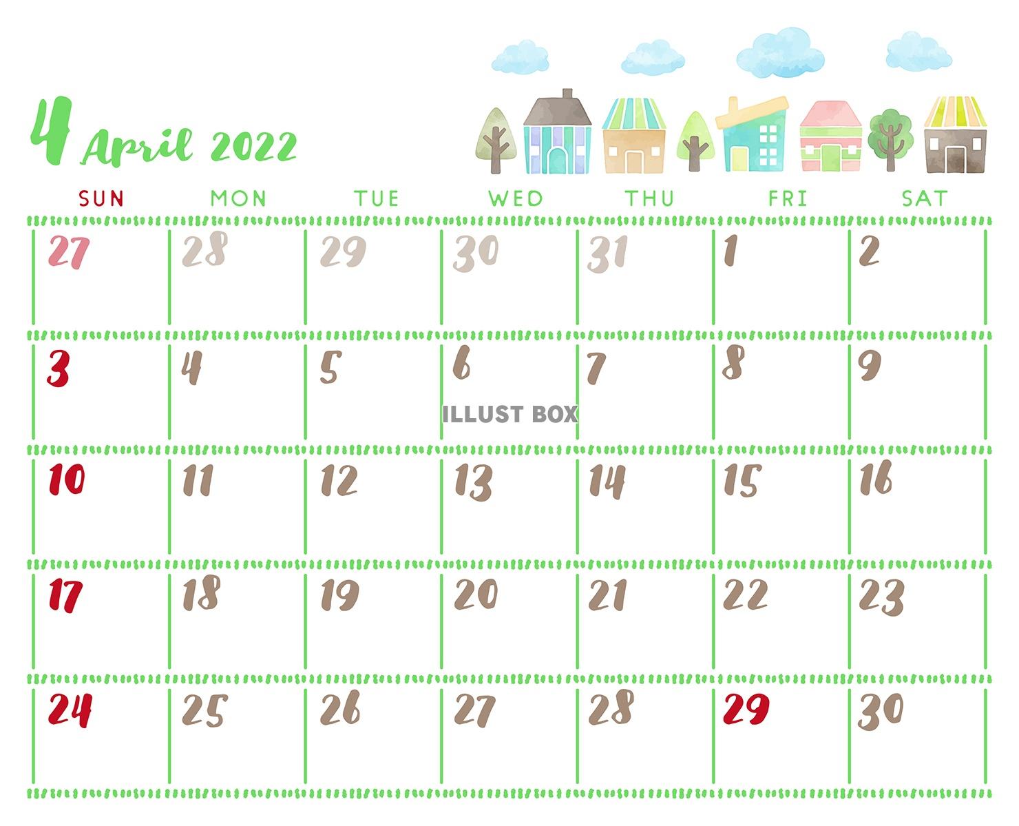 2022年4月のカレンダー