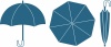 シンプルな青い傘のイラストセット