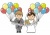 結婚式を挙げるカップルのイラスト