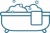 シンプルな泡立つバスタブのイラスト