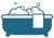 シンプルな泡立つバスタブのイラスト