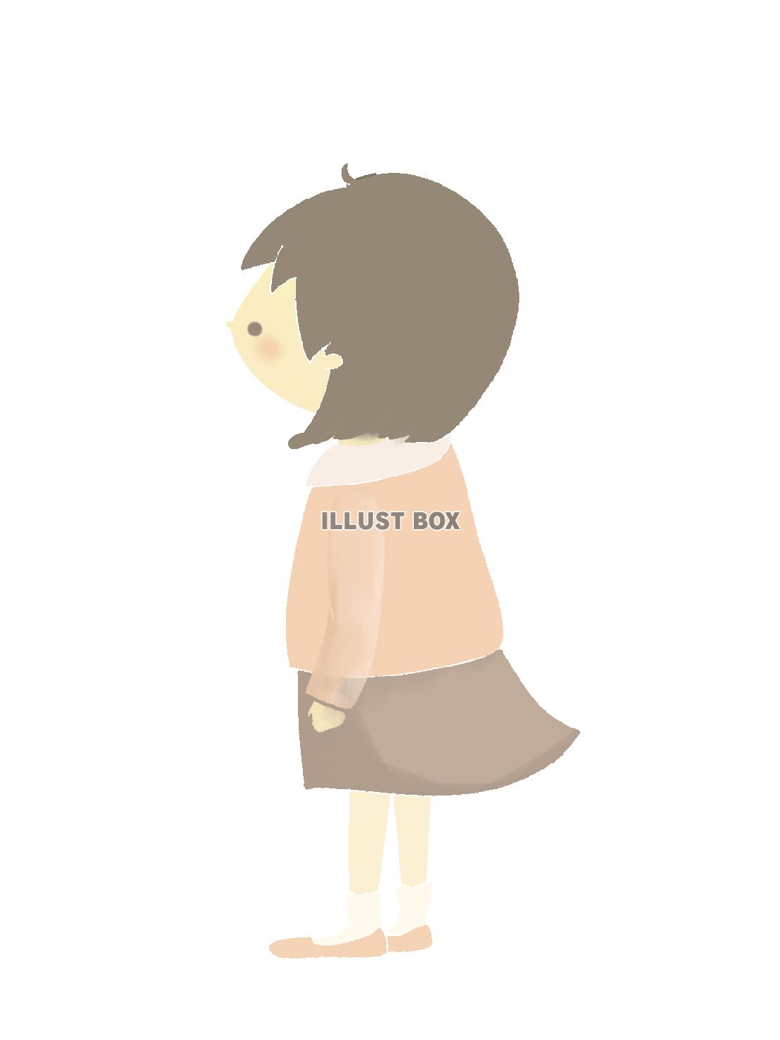 たたずむ女の子のイラスト