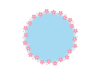 シンプルな桜の丸フレーム背景　水色