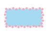 シンプルな桜の横長フレーム背景　水色