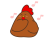 嬉しそうにうなずく地鶏