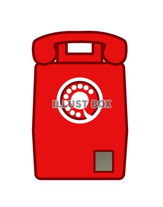 昭和レトロな赤電話のイラスト