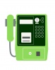 レトロなイラスト・緑の公衆電話素材