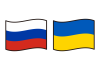 33_イラスト_たなびく国旗・ロシア・ウクライナ