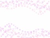 薄ピンクと紫色の花の水彩フレーム背景